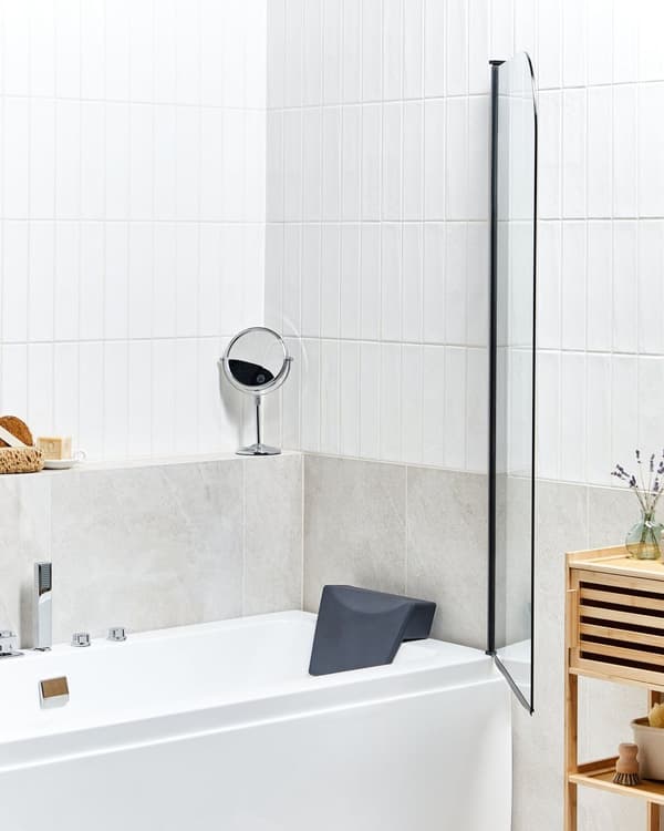 Badkars- och Duschvägg Svart Transparent Härdat Glas med Aluminium 140 x 70 cm Justerbar Minimalistisk Badrum