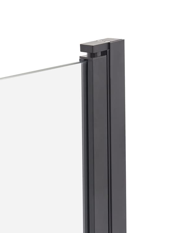 Badkars- och Duschvägg Svart Transparent Härdat Glas med Aluminium 140 x 70 cm Justerbar Minimalistisk Badrum