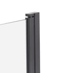 Miniatyrbild 5 av 6: Badkars- och Duschvägg Svart Transparent Härdat Glas med Aluminium 140 x 70 cm Justerbar Minimalistisk Badrum