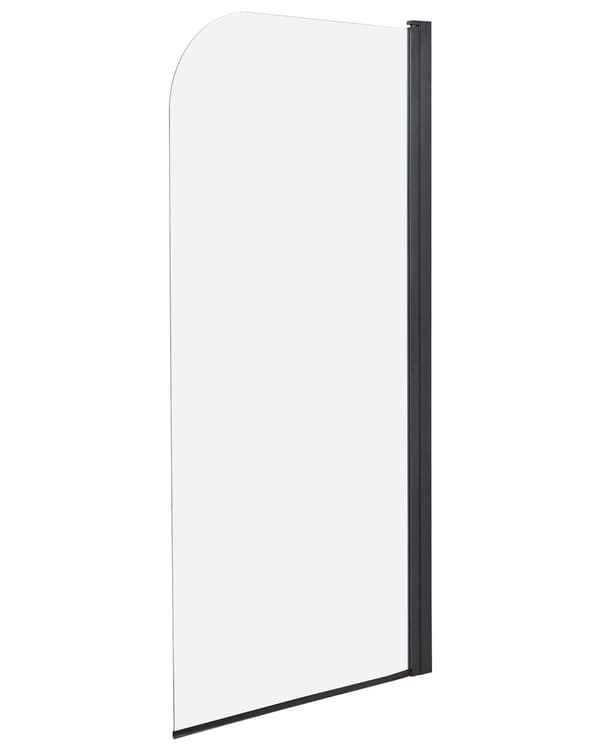 Badkars- och Duschvägg Svart Transparent Härdat Glas med Aluminium 140 x 70 cm Justerbar Minimalistisk Badrum