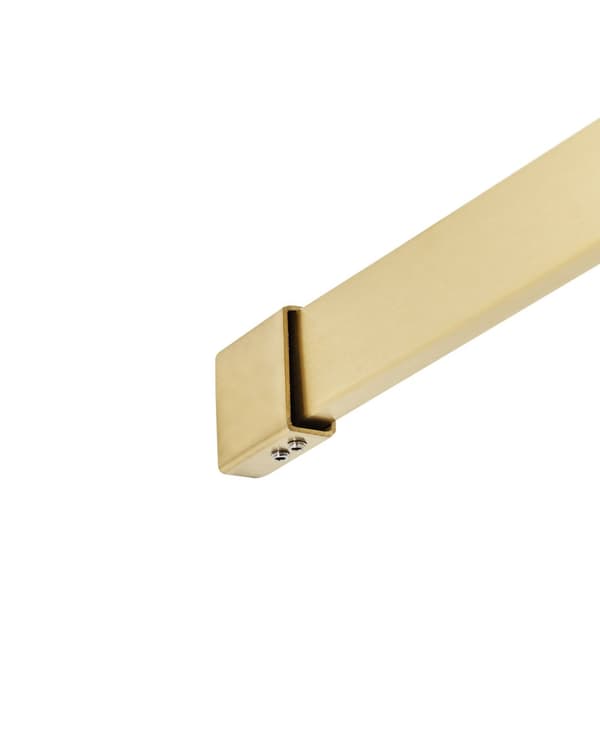 Duschvägg Guld Härdat Glas 100 x 190 cm Rostfritt Stål Ram Våtrum Badrum Utan Dörr Duschskärm