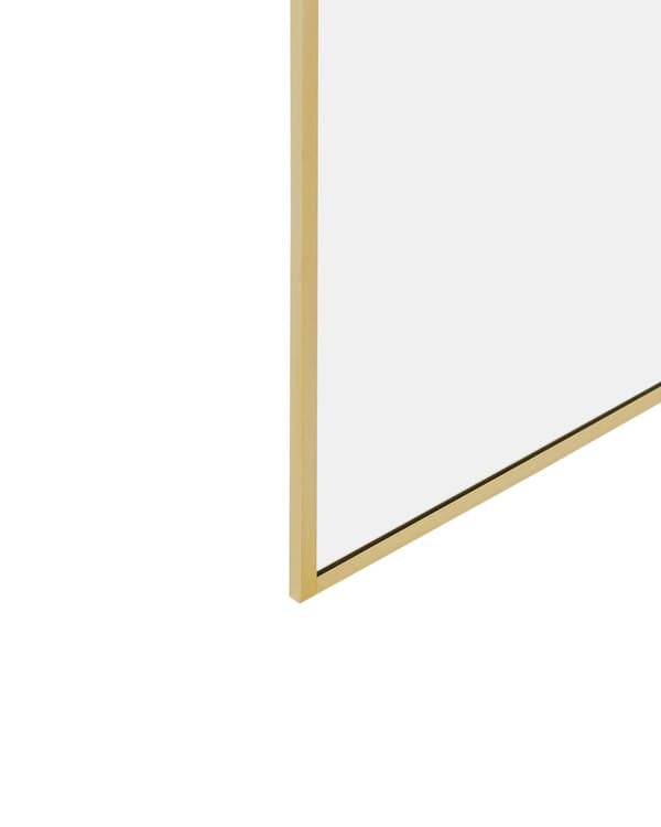 Duschvägg Guld Härdat Glas 100 x 190 cm Rostfritt Stål Ram Våtrum Badrum Utan Dörr Duschskärm