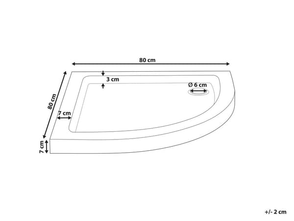 Duschkar med Avlopp Vit Akryl ABS Syntetmaterial 80 x 80 x 7 cm Minimalistisk Badrum