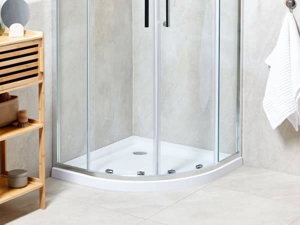 Duschkar med Avlopp Vit Akryl ABS Syntetmaterial 80 x 80 x 7 cm Minimalistisk Badrum