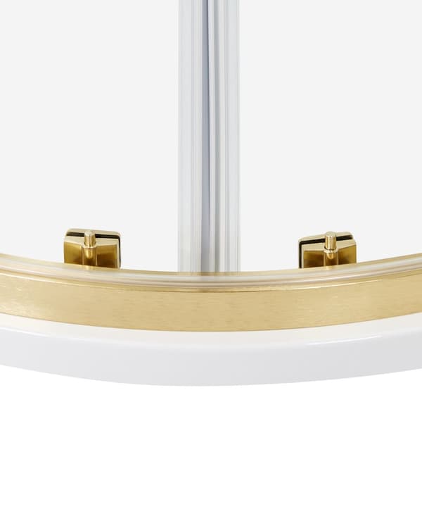Duschvägg Guld Härdat Glas Aluminium 80 x 80 x 185 cm Dubbla Skjutdörrar Halvrund Modern Design