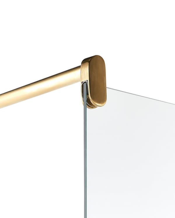 Duschvägg Guld Ram Härdat Glas Utan Dörr Avskärmning 90 x 190 cm Badrum
