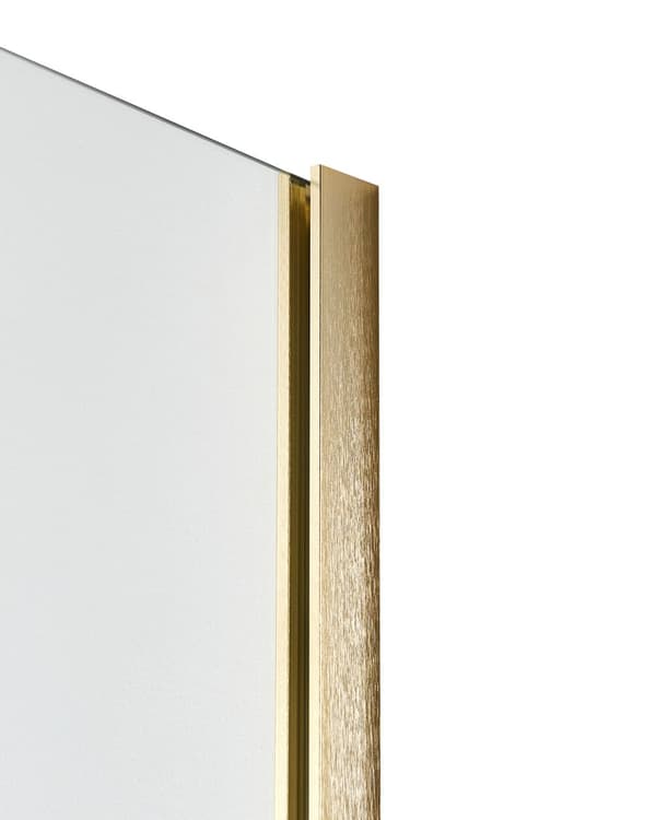 Duschvägg Guld Ram Härdat Glas Utan Dörr Avskärmning 90 x 190 cm Badrum