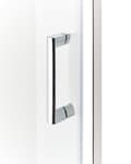 Miniatyrbild 7 av 8: Duschvägg Silver Härdat Glas Aluminiumram Enkeldörr Fyrkantig 90 x 90 x 185 cm Modern design