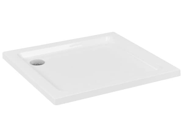 Duschkar med Avlopp Vit Akryl ABS Syntetmaterial 90 x 90 x 5 cm Minimalistisk