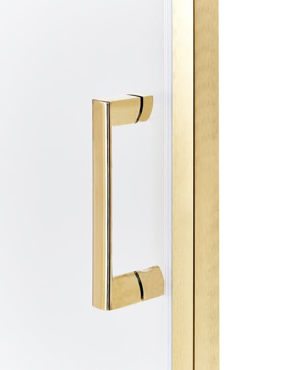 Duschvägg Guld Härdat Glas Aluminiumram Enkeldörr Fyrkantig 90 x 90 x 185 cm Modern design