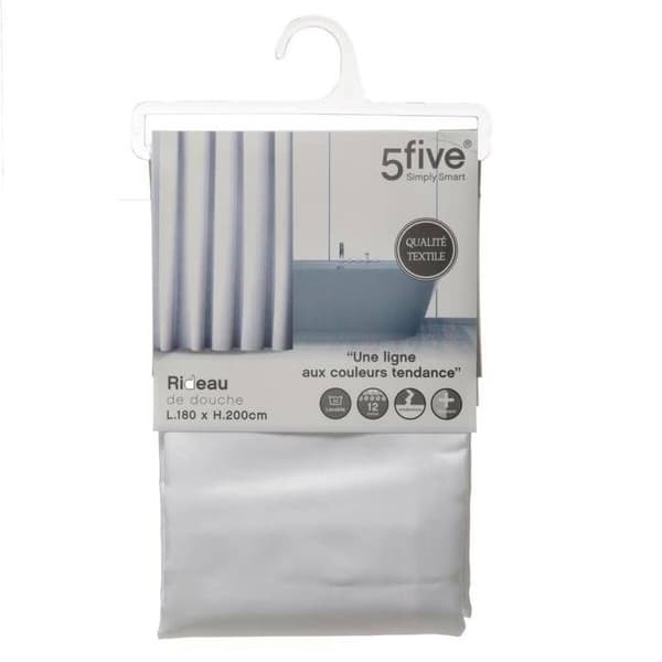 Duschdraperi - Instant d'O - Polyester - Vit - 180x200cm