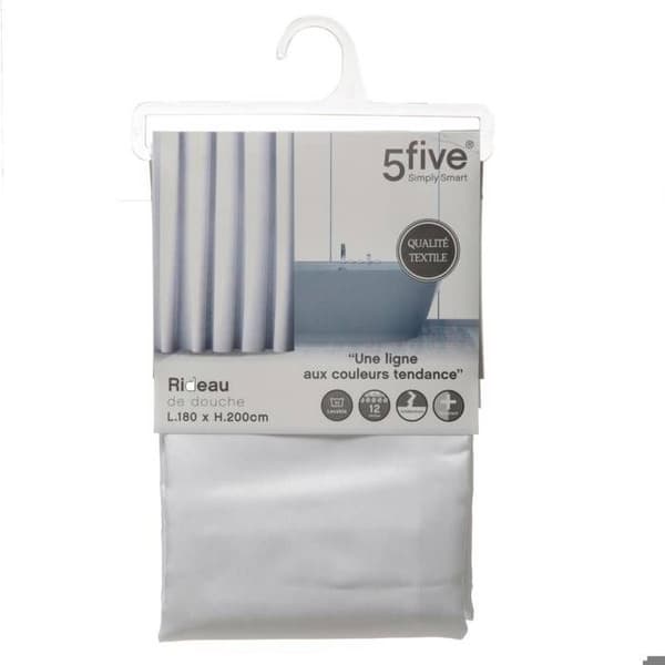 Duschdraperi - Instant d'O - Polyester - Vit - 180x200cm