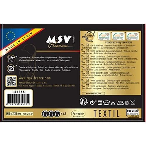 Duschdraperi - MSV - Mosaiko Blå - 180x200cm - Polyester - Badrumstillbehör