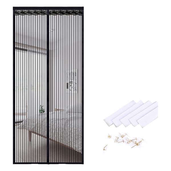 INF Magnetisk myggnettdørgardin, stripet polyester, 95 cm x 200 cm