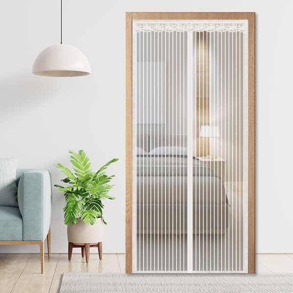 INF Magneettinen hyttysovi 9 magneettiparilla, valkoinen, 85cm x 200cm