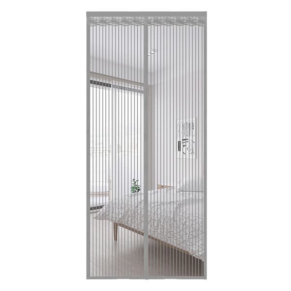 INF Magneettinen hyttysovi 9 magneettiparilla, harmaa, 80 cm x 200 cm