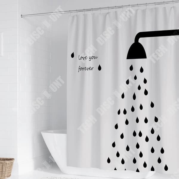 TD® 180CM*200C Duschdraperi i enkel stil, tjock, vattentät och mögelsäker, slagfri, tvättbar textil
