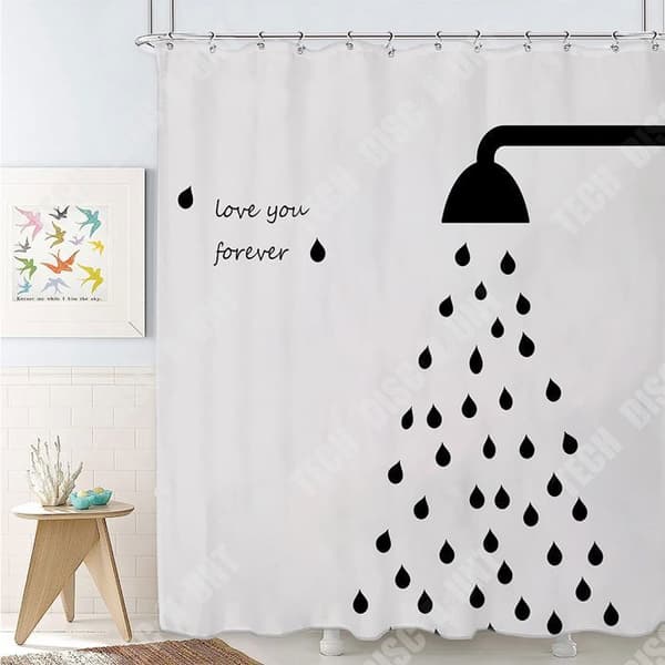 TD® 180CM*200C Duschdraperi i enkel stil, tjock, vattentät och mögelsäker, slagfri, tvättbar textil