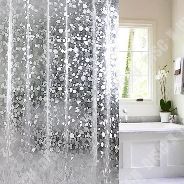 Yuhua Stone TD® 3D duschdraperi 180 x 180 cm Förtjockad Vattentät och mögelsäker