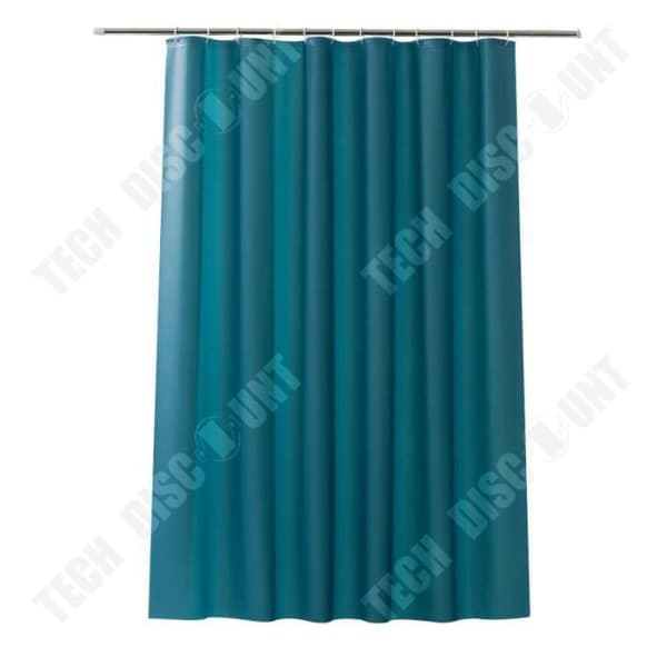 TD® Duschdraperi i polyester med krokar/ Badrumsgardin/ Vattentät Gardin Blå/ 200 x 180 cm