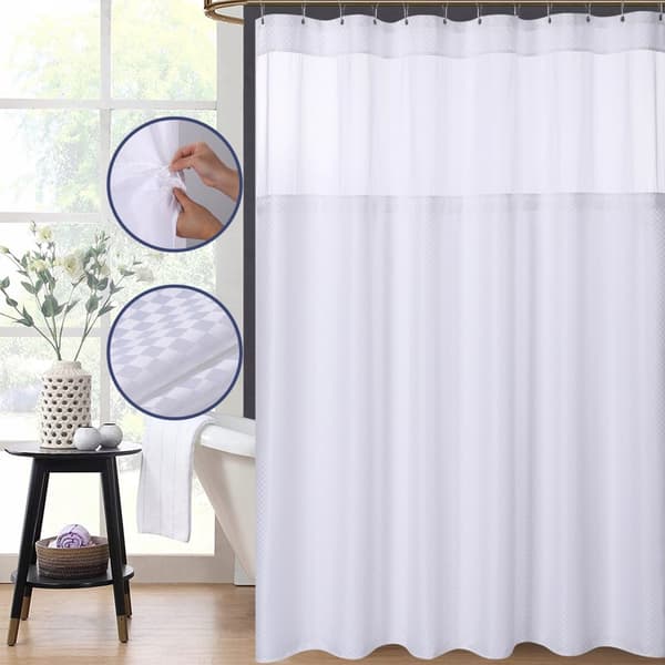 Suihkuverho Vedenpitävä tekstiili läpinäkyvä yläosa 180x240