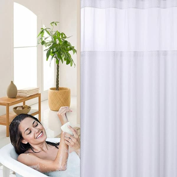 Badeforhæng Vandtæt Tekstil med transparent top 180x240
