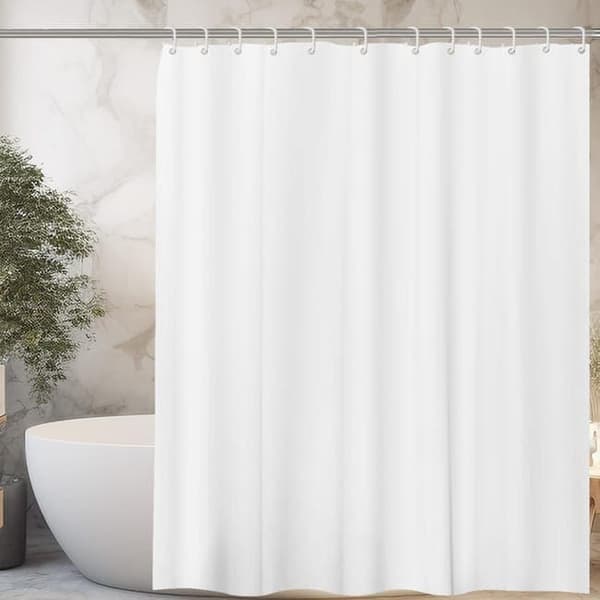 Helfarvet badeforhæng/vandtæt badeforhæng til badeværelse 180x180 cm - vandtæt, meldugbestandig PEVA med 12 kroge Hvid 180×180cm