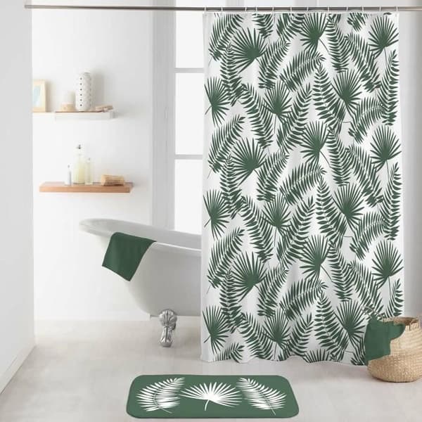 Adunivers -DUSCHDRAPIER MED HAKAR 180 x 200 CM JUNGLYTRYCKT POLYESTER-100% POLYESTER- GARDIN