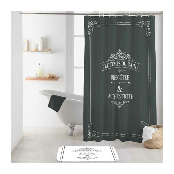 Duschdraperi - L3C - Vintage - Polyester - 180x200 cm - Grå