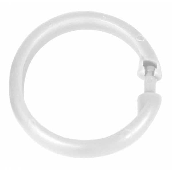Duschdraperiringar - WENKO - Storformat - Plast - Ø 6 cm - Vit