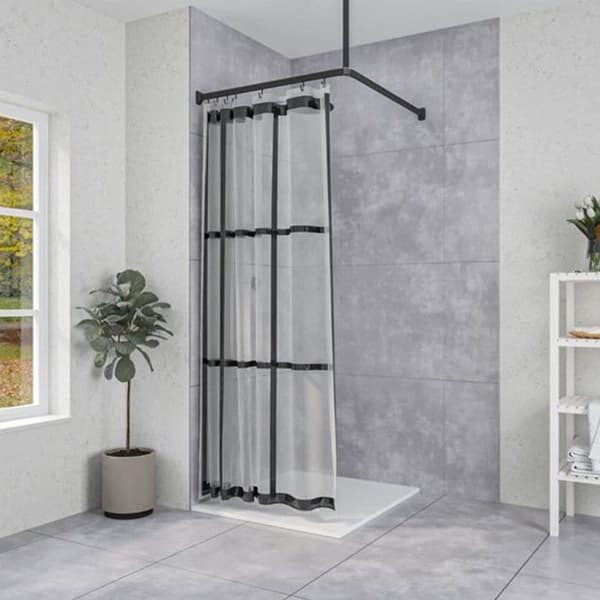 Brix duschdraperi 180x200 cm i Transparent och Black PEVA (eco-responsible) från SealSkin