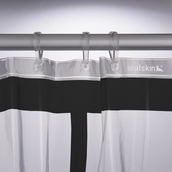 Brix duschdraperi 180x200 cm i Transparent och Black PEVA (eco-responsible) från SealSkin