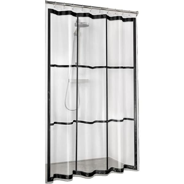 Brix duschdraperi 180x200 cm i Transparent och Black PEVA (eco-responsible) från SealSkin