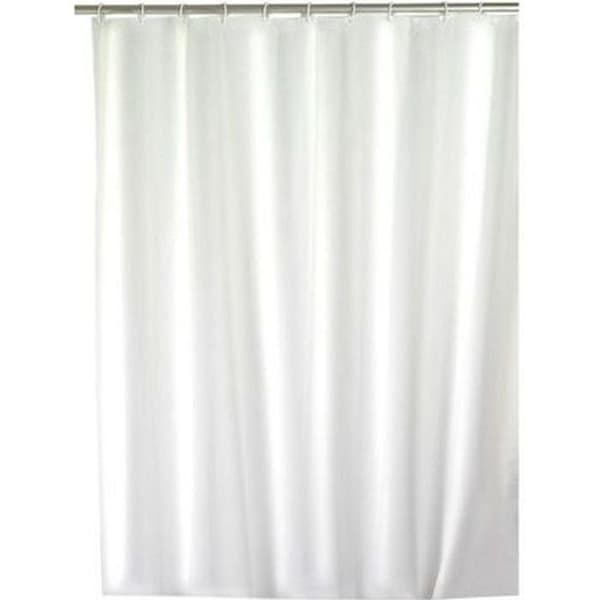 WENKO Duschdraperi 120x200 cm, Vit duschdraperi, Vattenavvisande, Tvättbar textil, Polyester, 120x200 cm, Vit