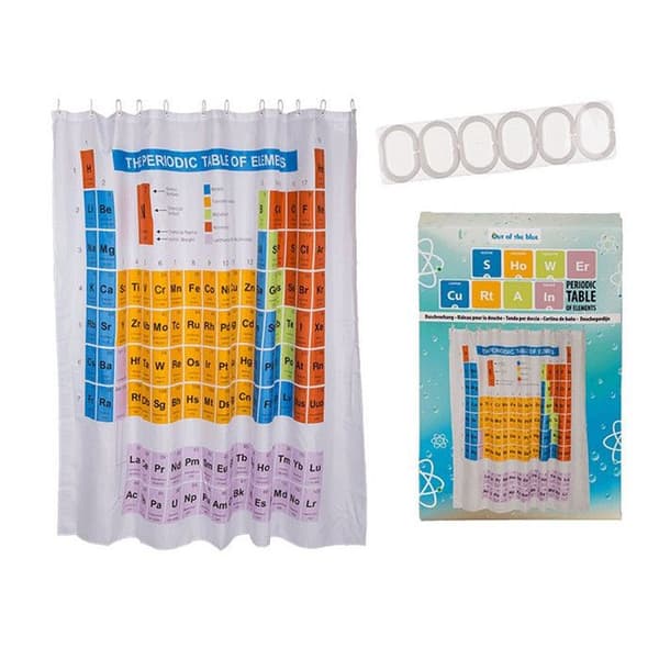 Duschdraperi - Ej specificerat - 180 x 180 cm - 100 % polyester - Vit - 12 ringar ingår