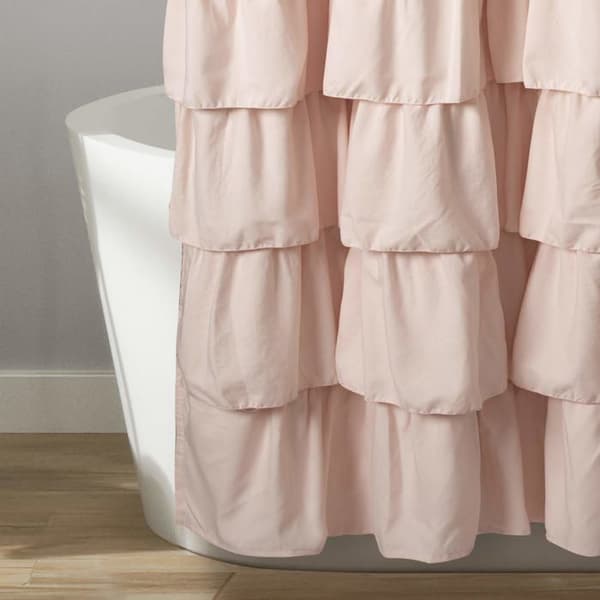 Lush Decor Duschdraperi - 16T003940 - Rufsig Duschdraperi med Blush-mönster 72 x 72 cm