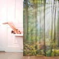 Miniatyrbild 2 av 6: Relaxdays Duschdraperi 180 x 180 cm badrum naturmotiv trä träd mögelresistent, grön