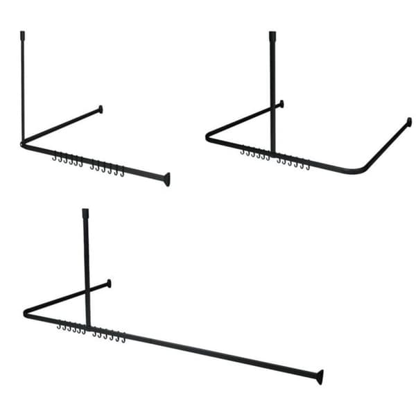 Duschdraperiuppsättning - SEALSKIN - Easy Roll - 90x90x90 cm - Svart - Komplett kit