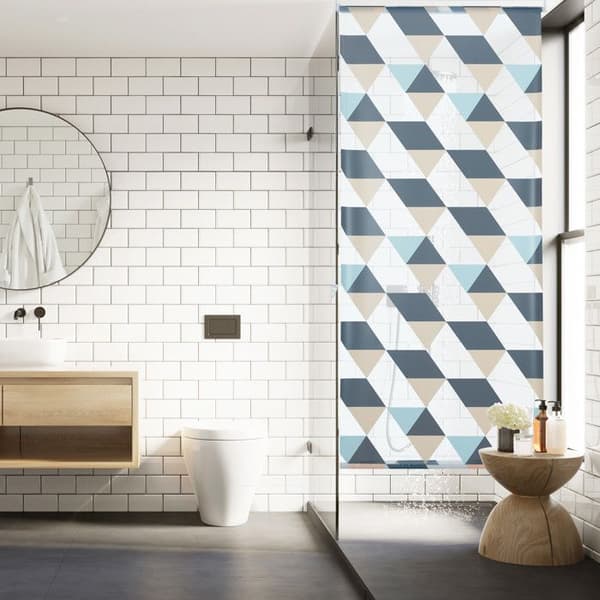 Relaxdays Badkar, 80 x 240 cm, duschdraperi med kedja, flexibel montering, badrum, färgglad