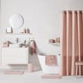 Miniatyrbillede 3 af 3: Vaffelbruseforhæng - Pink - Polyester - 180 x 200 cm - 12 Knager - UTILITY - TODAY