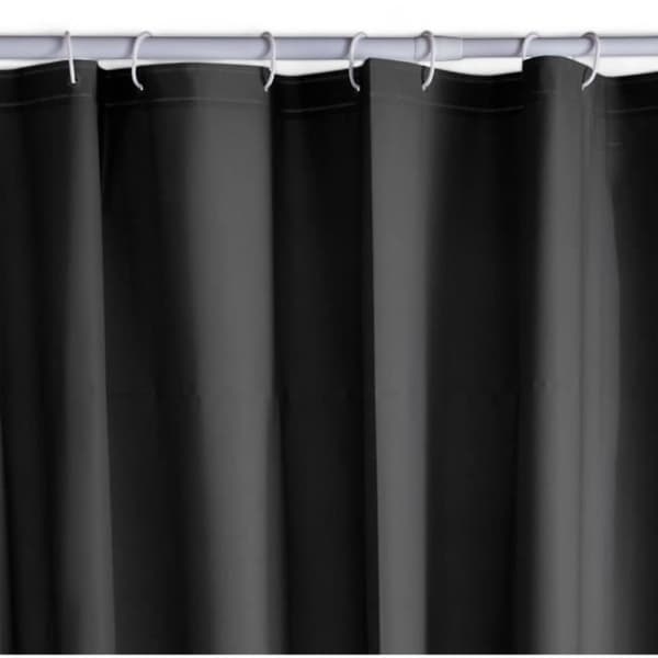 Vaffelbruseforhæng - Sort - PEVA - 180 x 200 cm - 12 kroge - UTILITY - TODAY