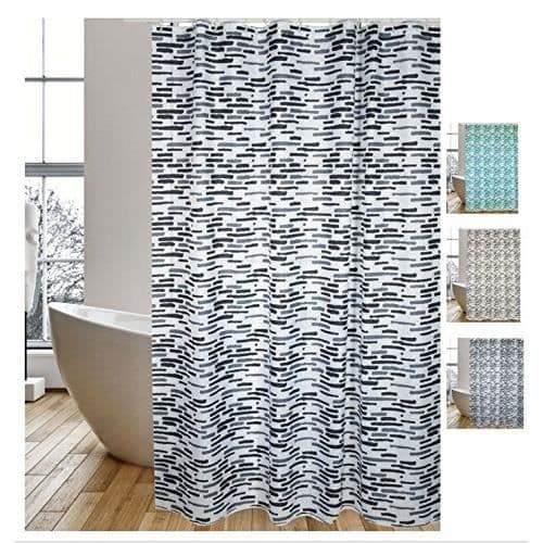 Duschdraperi i polyester MSV - LOFT - 180x200cm - Modern - Design - Vit