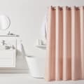 Miniatyrbild 1 av 3: Duschdraperi i våffelmönster - Rosa - Polyester - 180 x 200 cm - 12 krokar - UTILITY - TODAY