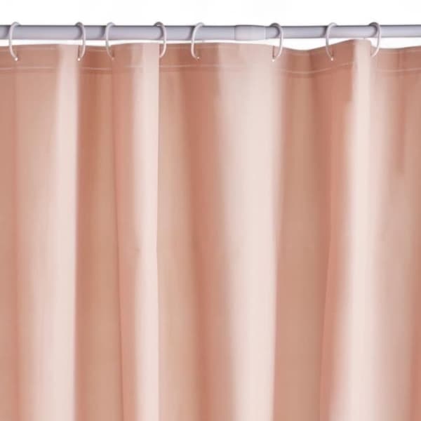 Duschdraperi i våffelmönster - Rosa - PEVA - 180 x 200 cm - 12 krokar - UTILITY - TODAY