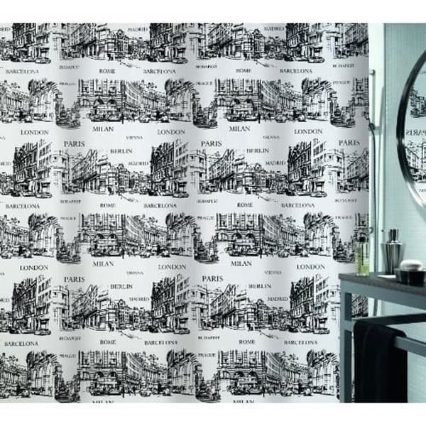 Duschdraperi - Spirella - Svart - PEVA - 180x200cm