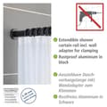 Miniatyrbild 3 av 4: Duschstänger och duschdraperier - Wenko - Utsträckbar duschstång i rostfritt aluminium "Luz" - Svart - L från 70 till 115 cm