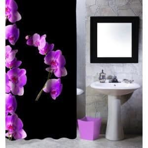Duschdraperi MSV - Lanyu Svart - Polyester - 180x200cm