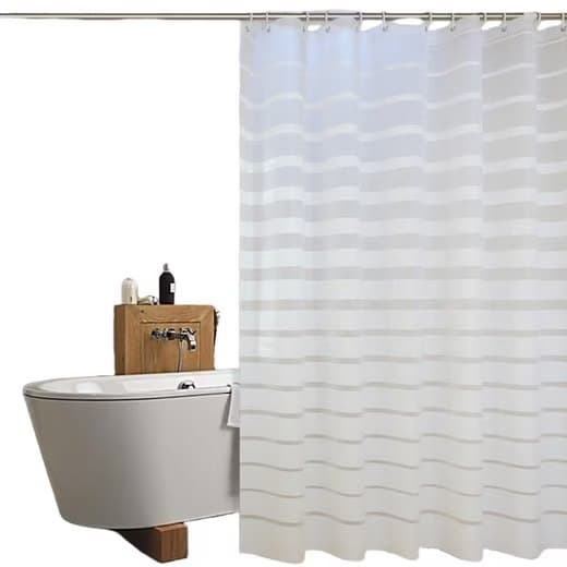 Lollanda Raidallinen Suihkuverho PEVA, Suihkuverho metallisilla läpiviennöillä – Vedenpitävä, Homeenkestävä, Konepestävä – 150/180/200x180 cm 200×180cm