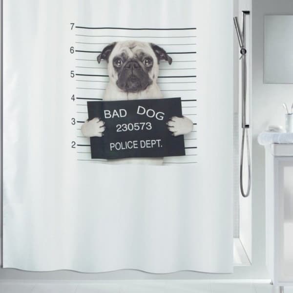 Duschdraperi Polyester BAD DOG 180x180cm Spirella