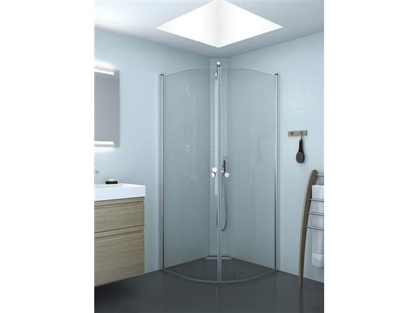 Dansani E91-01 Match E-halvrund svingdør 89-91 cm satin/klar